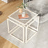 Contemporary Simplicity Square Glass Iron Side Table For Living Room