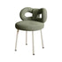 Contemporary Nordic Lambswool Round Vanity Stool Butterfly Backrest For Bedroom