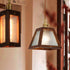 Traditional Chinese Trapezoidal Wood Floral Glass Shade 1-Light Pendant Light For Bedroom