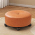 Modern Minimalist Removable Round Microfiber Leather Solid Wood Chair Backless Armless For Living Room