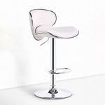 Modern Minimalist Curve Triangle Round Napa Leather Metal Bar Stool Backrest Armless For Dining Room