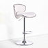 Modern Minimalist Curve Triangle Round Napa Leather Metal Bar Stool Backrest Armless For Dining Room