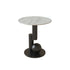 Contemporary Luxury Circular Rock Slabs Geometric Base End Table For Living Room