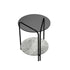 Contemporary Simplicity Round Glass Top End Table 2-Tier For Living Room