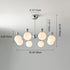 Modern Minimalist Round Ball Glass Iron 5/8 Light Chandelier for Living Room