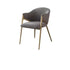 Modern Luxury Square Upholstered Curved Backrest Lambswool Stainless Steel Dining Chair Armrest For Dining Room