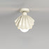 Contemporary Creative Cream Iron Resin Shell Design 1-Light Semi-Flush Mount Ceiling Light For Living Room