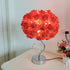 Modern Art Deco Fabric Rose Flower Hardware Base 1-Light Table Lamp For Bedroom