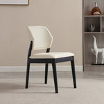 Contemporary Nordic Faux Leather Upholstered Dining Chair Open Back Armless For Dining Room