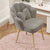 Modern Minimalist Square Petal Fabric Wood Metal Vanity Stool Backrest For Bedroom