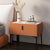 Contemporary Scandinavian Rectangular Slab Wood Leather Carbon Alloy Nightstand 1-Drawer Mobile Phone Wireless Charging For Bedside