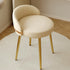 Modern Simplicity Leather Metal Sponge Round Vanity Stool Backrest For Bedroom