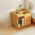 Modern Minimalist Rectangular Bamboo Density Panel Nightstand 1/3 Drawer For Bedroom