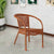 Traditional Vintage Curved Square PE Rattan Iron Wood Dining Chair Backrest Arm For Dining Room