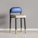 Modern Simplicity Square Fabric Upholstered Vanity Stool Low Back For Bedroom