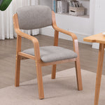 Modern Simplicity Fabric Wood Sponge Square Dining Chair Backrest Armrest For Dining Room