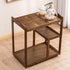 Modern Minimalist Rectangle Solid Wood End Table 3-Tier For Living Room