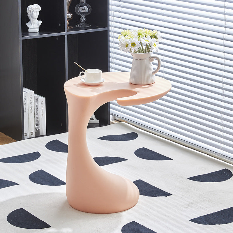 Contemporary Creative Shaped Oval Base PE Plastic End Table For Living Room