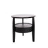 Modern Minimalist Round Wood Coffee Table Double For Living Room