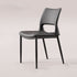 Contemporary Nordic Square Curved Upholstered Hollowed Out Leather Carbon Steel Dining Chair Backrest For Dining Room