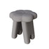 Modern Art Deco Floral Square Lambswool Wood Vanity Stool Backless Armless For Bedroom