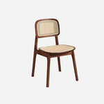 Modern Minimalist Square Rattan Seat Wood Dining Chair Backrest For Dining Room