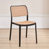 Contemporary Simplicity Square Rattan-like Plastic Stackable Dining Chair Armrest Backrest For Dining Room