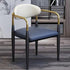 Modern Luxury Square Cushion Leather Metal Sponge Dining Chair Backrest Armrest For Dining Room