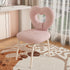 Contemporary Nordic Round Heart Lambswool Solid Wood Metal Vanity Stool Backrest For Bedroom