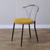 Contemporary Nordic Round Curved Backrest Iron Fabric Dining Chair For Dining Room