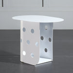 Contemporary Nordic Oval Hollowed Out Base Stainless Steel End Table For Living Room