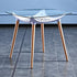 Contemporary Simplicity Round Corner Square Glass Solid Wood Legs Dining Table For Dining Room