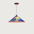 Modern Creative Cone Oil Painting Iron Fabric 1-Light Pendant Light For Living Room