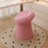 Contemporary Scandinavian Lambswool Round Vanity Stool For Bedroom