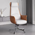 Modern Minimalist Rectangular High Back Leather Carbon Steel Desk Chair For Home Office