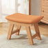 Modern Minimalist Square Cushion Solid Wood Cotton Linen Shoe Bench Low Stool For Living Room