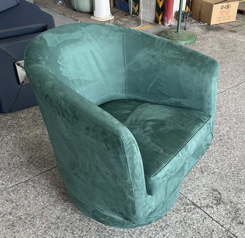 Modern Minimalist Ring Frame Solid Wood Cotton Linen High Density Sponge Accent Chair Backrest Armrest For Living Room