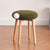 Modern Minimalist Round Lambswool Wood Vanity Stool For Bedroom