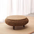 Traditional Japanese Oval Rattan Woven Wooden Coffee Table Storage For Living Room