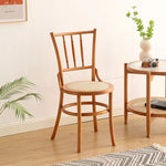 Traditional Vintage Round Cylinder Solid Wood Rattan Dining Chair Backrest For Living Room