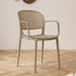 Contemporary Nordic Square Rattan Plastic Dining Chair Backrest Armrest For Dining Room