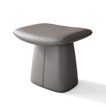 Modern Minimalist Square Microfiber Leather Solid Wood Vanity Stool Backless Armless For Bedroom