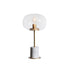 Modern Minimalist Round Ball Cylinder Marble Base Iron Glass 1-Light Table Lamp For Living Room