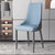 Modern Minimalist Square Four Legs Metal Leather Dining Chair Backrest Armless For Dining Room