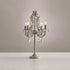 Contemporary Boho Distressed White Hardware Candelabra Design Crystal Bead 4-Light Table Lamp For Bedroom