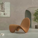 Contemporary Scandinavian Tongue Curved Fiberglass Rebound Foam Accent Chair Backrest For Living Room