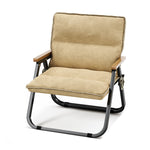 Traditional Rustic Suede Cotton Fabric Steel Square Foldable Chair Backrest For Outdoor