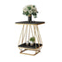Contemporary Nordic Square Geometric Slab Iron End Table 2-Tier For Living Room