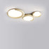 Contemporary Nordic Iron PE Geometric Circle Splicing LED Flush Mount Ceiling Light For Living Room