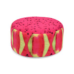 Contemporary Creative Fruit Pattern Round Fabric Pouf Footstool For Living Room